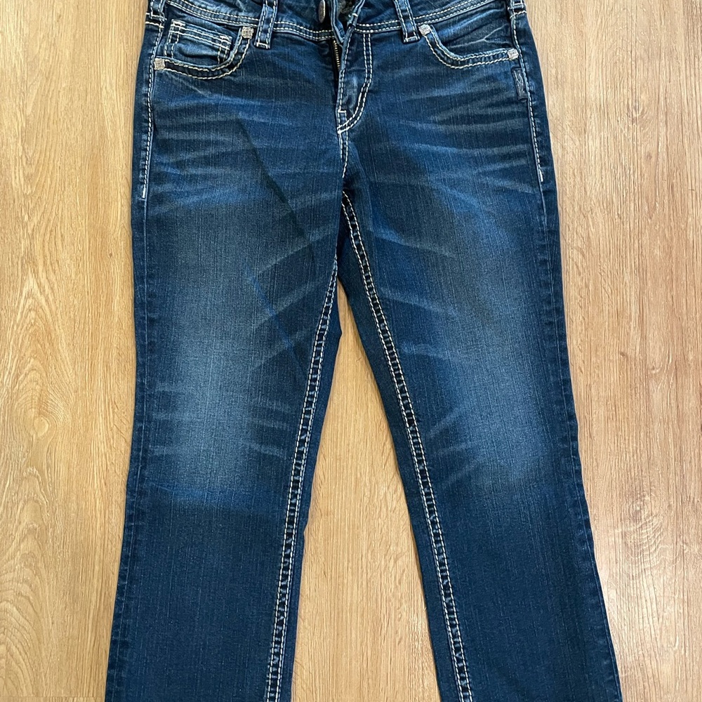 Silver Jeans Blue Ankle Cropped Denim